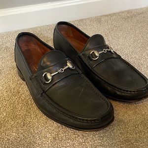 Allen Edmonds Italian Leather Bit Loafers - Black - 9.5 size